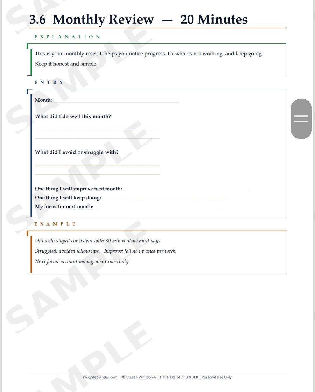 Sample — Physical Limits page