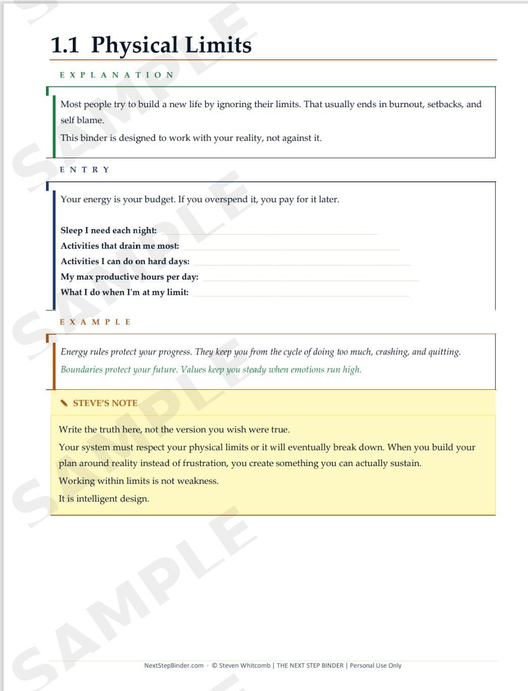 Sample — System Map from the Next Step Binder